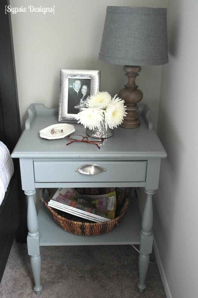 Gray Painted Nightstand Makeover