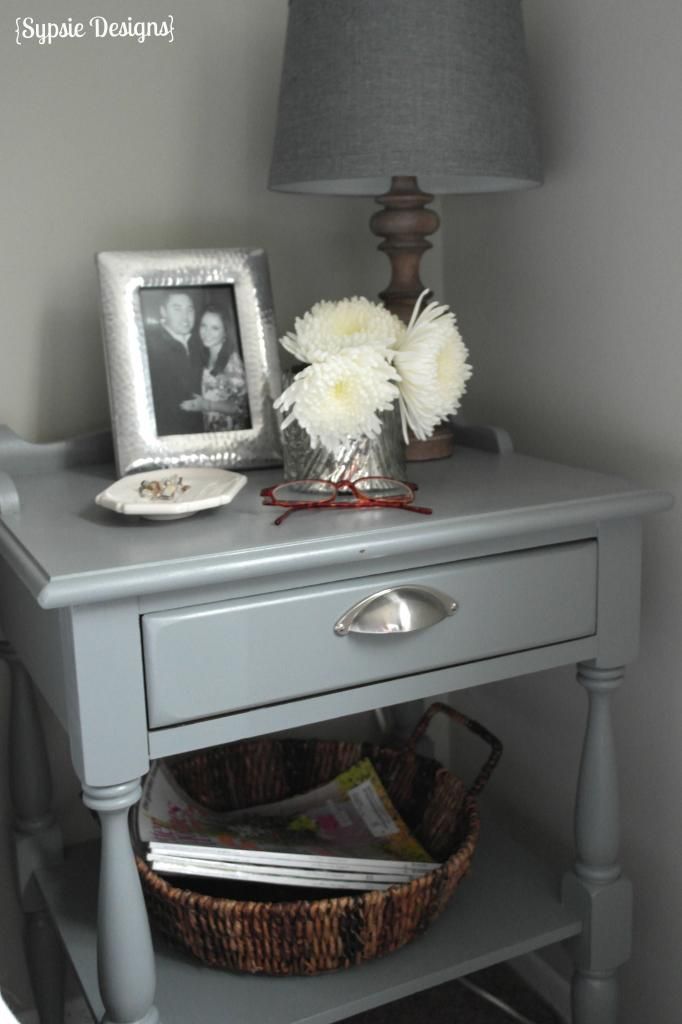 Gray Painted Nightstand Makeover